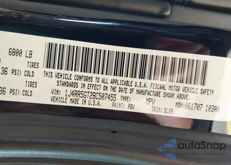 2011 Jeep Grand Cherokee Limited z USA, uszkodzony, nr VIN 1J4RR5GT2BC507455